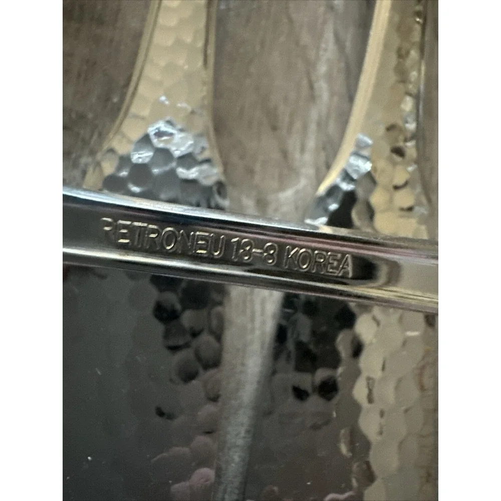 7 RETRONEU ARAGON Hammered 18/8‎ Stainless Steel DINNER FORKS